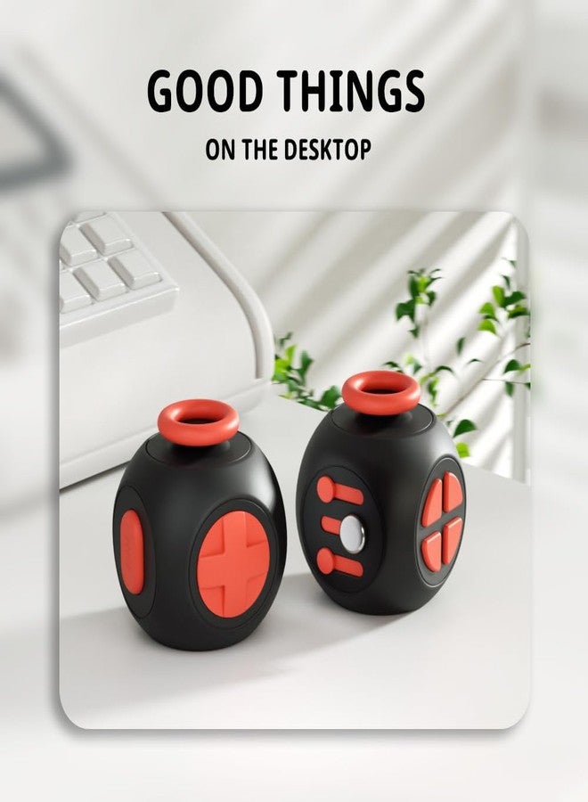 Evnojy Fidget Toys Fidget Blocks Fidget Pads Stress Fidget Block Twisty Fidget Toy Cube Anxiety Toy Infinite Cube for Adult (Black Red) - Image 4